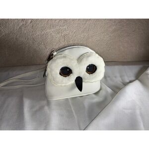 Harry Potter Hedwig Owl Crossbody Bag White Faux Fur Vegan Leather Small